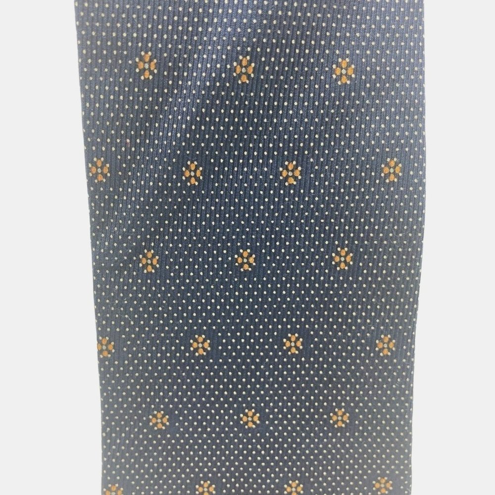 Nautica Blue Brown‎ White Polka Dot Patterned 100% Silk Neck Tie One Size OS